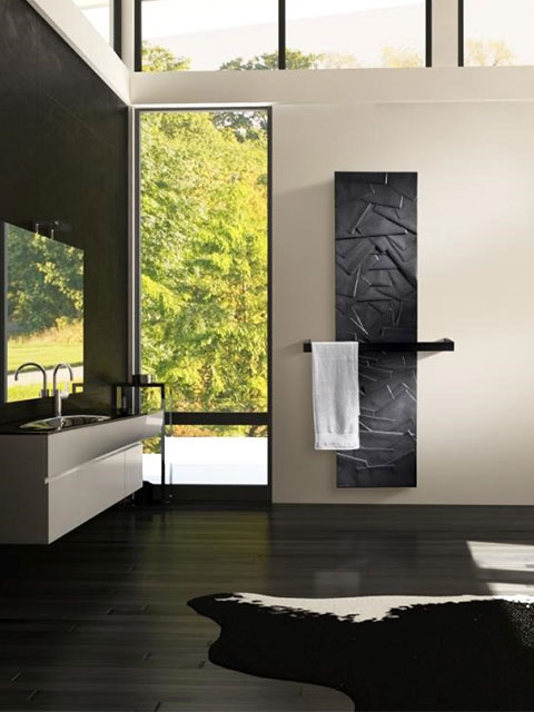 minimalistische handdoekradiator, badkamer radiatoren, gekleurde handdoekstang, Natuursteen radiator, minimale badkamerradiator