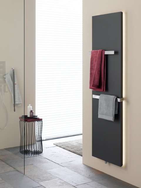 design handdoekradiatoren, badkamer radiatoren, gekleurde handdoekstang, paneel radiatoren, hybride badkamerradiator
